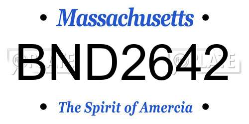 BND2642 Massachusetts License Plate
