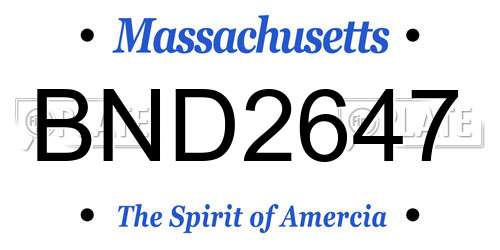 BND2647 Massachusetts License Plate