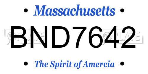 BND7642 Massachusetts License Plate