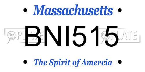 BNI515 Massachusetts License Plate