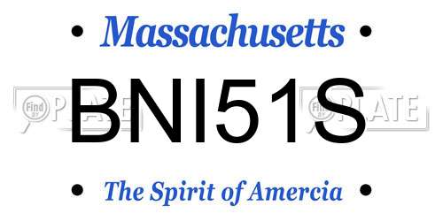 BNI51S Massachusetts License Plate