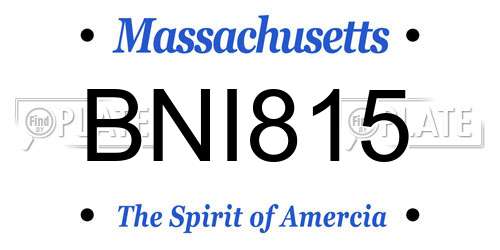 BNI815 Massachusetts License Plate