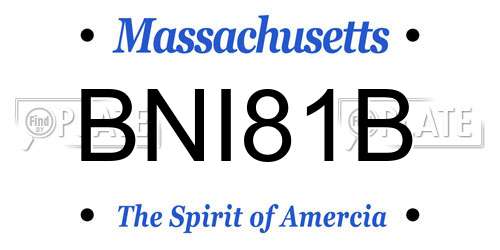 BNI81B Massachusetts License Plate