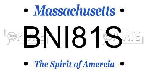 BNI81S Massachusetts License Plate