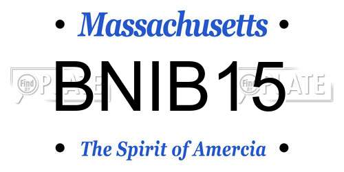 BNIB15 Massachusetts License Plate