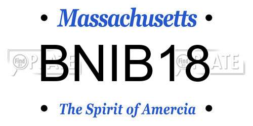 BNIB18 Massachusetts License Plate