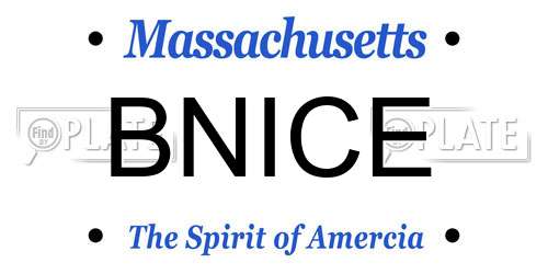 BNICE Massachusetts License Plate