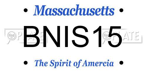 BNIS15 Massachusetts License Plate