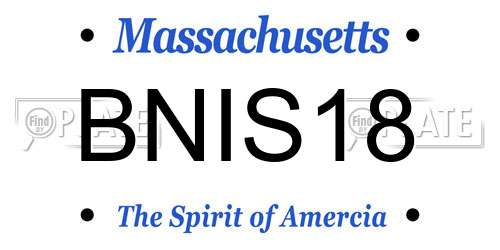 BNIS18 Massachusetts License Plate