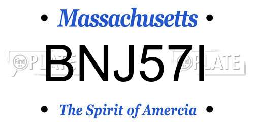 BNJ57I Massachusetts License Plate