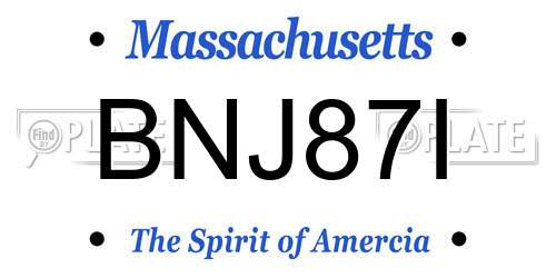 BNJ87I Massachusetts License Plate