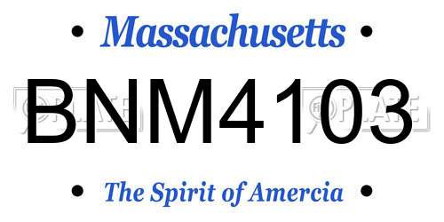 BNM4103 Massachusetts License Plate