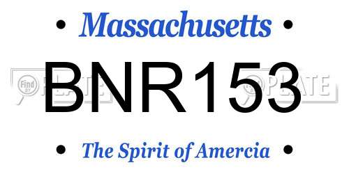 BNR153 Massachusetts License Plate
