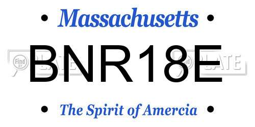 BNR18E Massachusetts License Plate