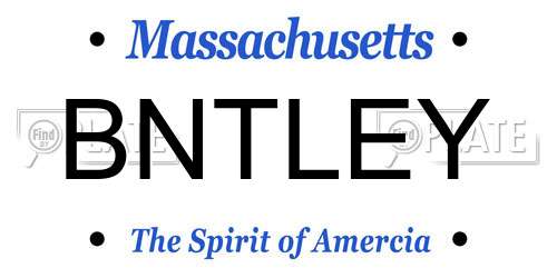 BNTLEY Massachusetts License Plate