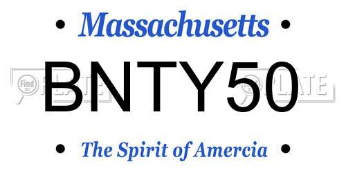 BNTY50 Massachusetts License Plate