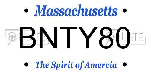 BNTY80 Massachusetts License Plate