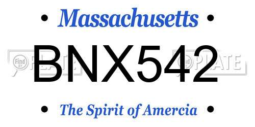 BNX542 Massachusetts License Plate