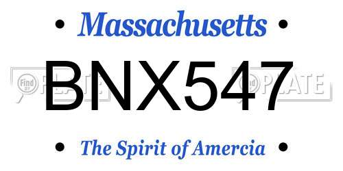 BNX547 Massachusetts License Plate