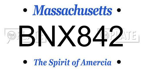 BNX842 Massachusetts License Plate