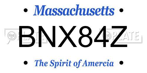 BNX84Z Massachusetts License Plate