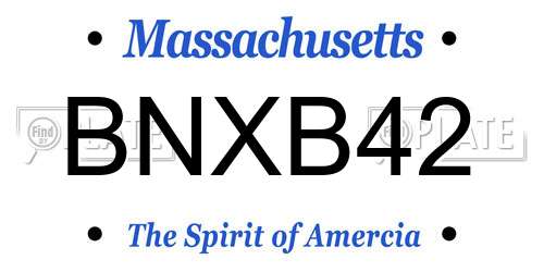 BNXB42 Massachusetts License Plate