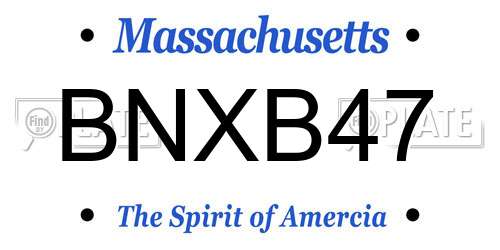 BNXB47 Massachusetts License Plate