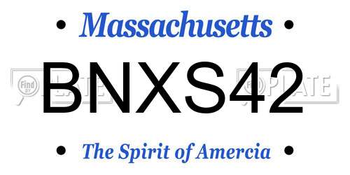 BNXS42 Massachusetts License Plate
