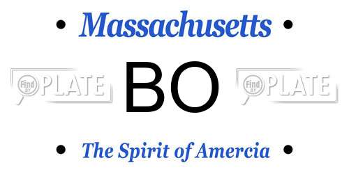 BO Massachusetts License Plate