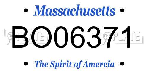 BO06371 Massachusetts License Plate