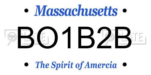 BO1B2B Massachusetts License Plate