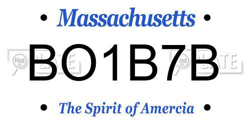 BO1B7B Massachusetts License Plate
