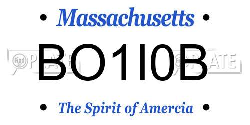 BO1I0B Massachusetts License Plate