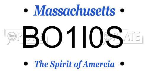 BO1I0S Massachusetts License Plate
