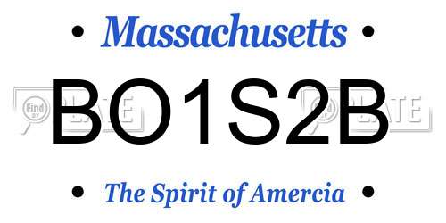 BO1S2B Massachusetts License Plate