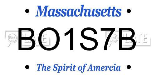 BO1S7B Massachusetts License Plate