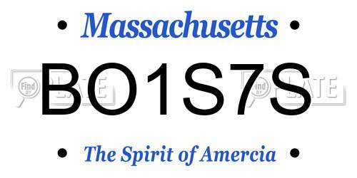 BO1S7S Massachusetts License Plate