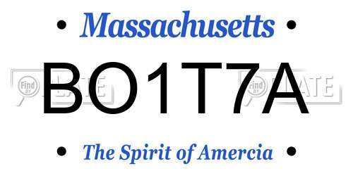 BO1T7A Massachusetts License Plate