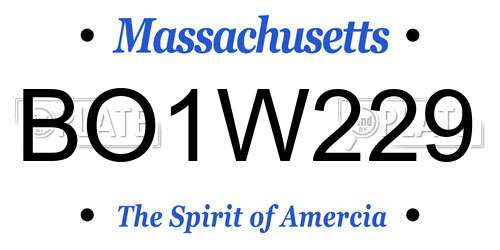 BO1W229 Massachusetts License Plate