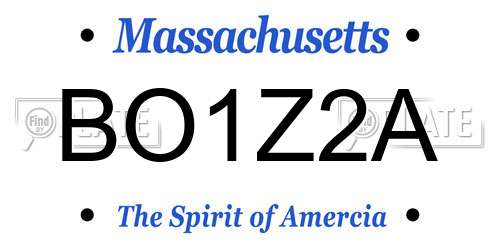 BO1Z2A Massachusetts License Plate