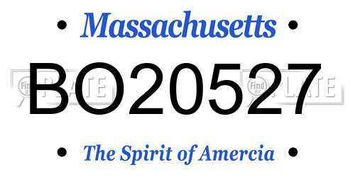 BO20527 Massachusetts License Plate