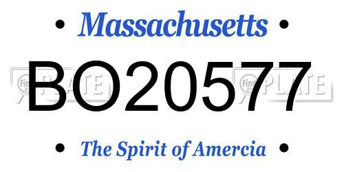 BO20577 Massachusetts License Plate