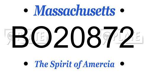 BO20872 Massachusetts License Plate