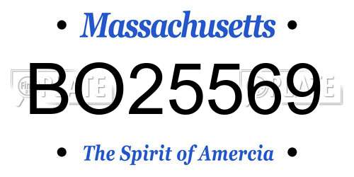 BO25569 Massachusetts License Plate