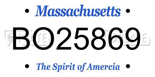 BO25869 Massachusetts License Plate