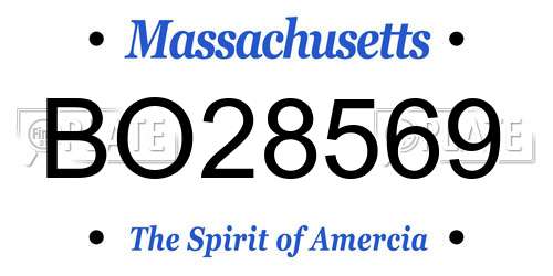 BO28569 Massachusetts License Plate