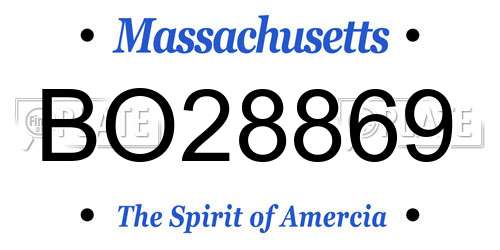 BO28869 Massachusetts License Plate