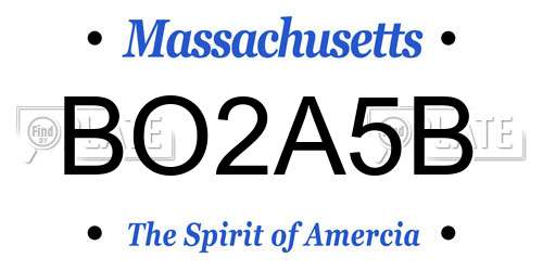 BO2A5B Massachusetts License Plate