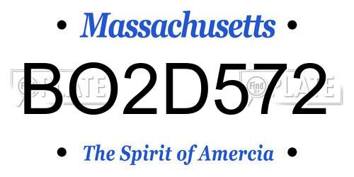 BO2D572 Massachusetts License Plate
