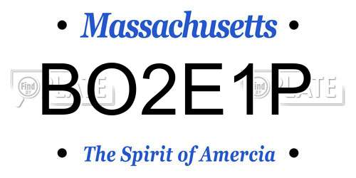 BO2E1P Massachusetts License Plate